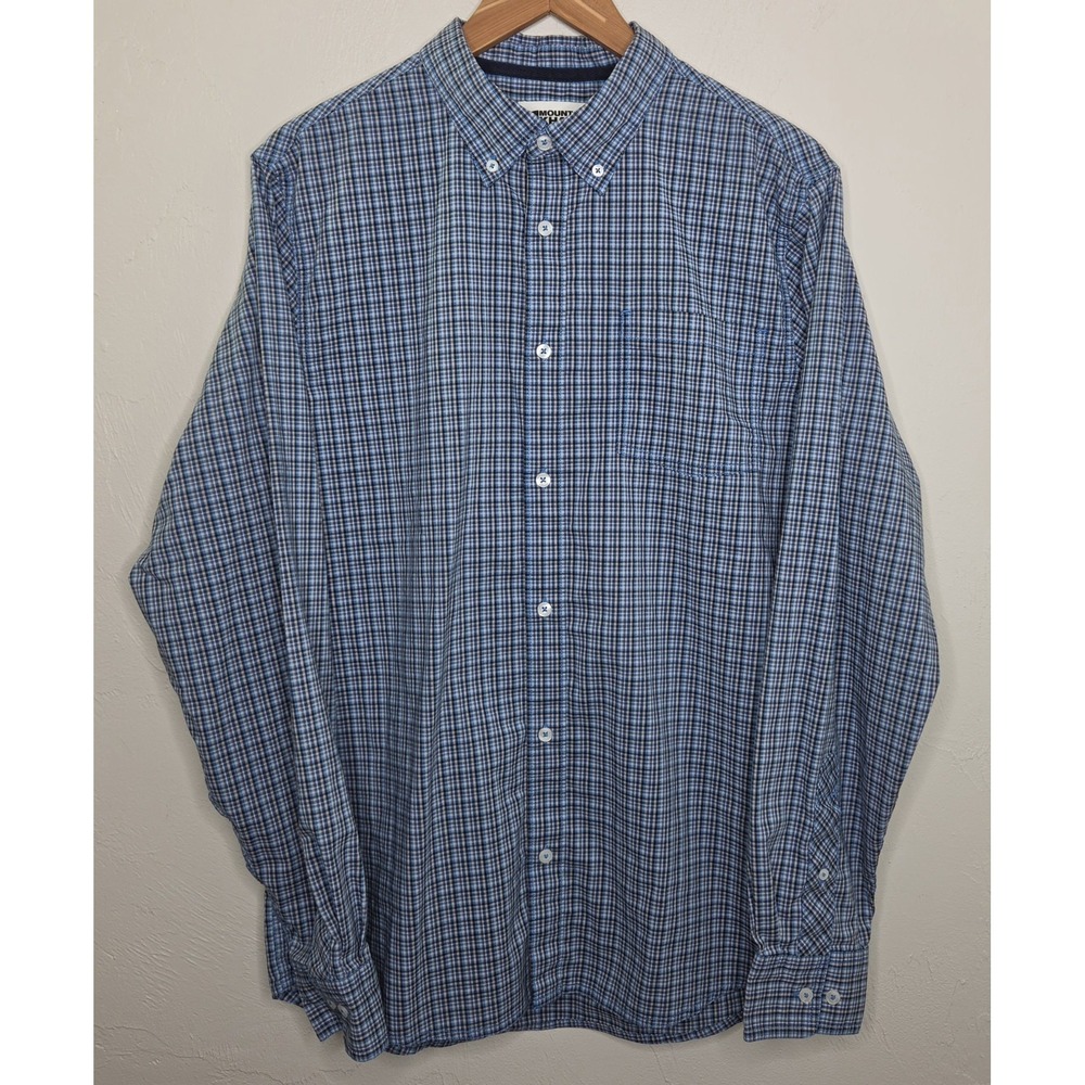 Mountain Khakis Men's Blue Plaid Button Up Long Sleeve Shirt Size Large Classic